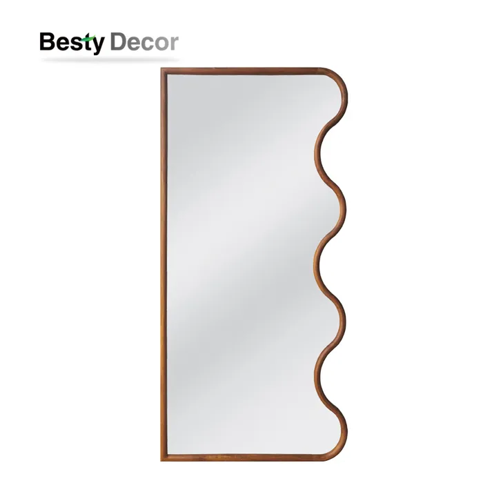 Natural Wood Floor Mirror
